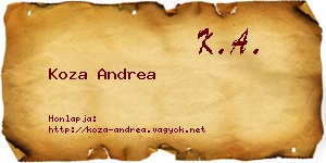 Koza Andrea névjegykártya